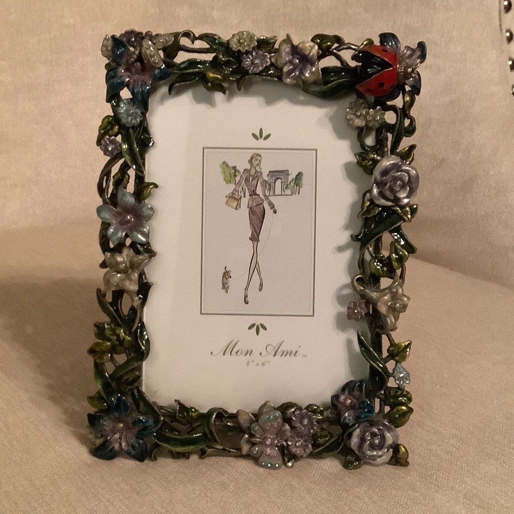 Vintage Pewter Frame - holds 4x6 photos